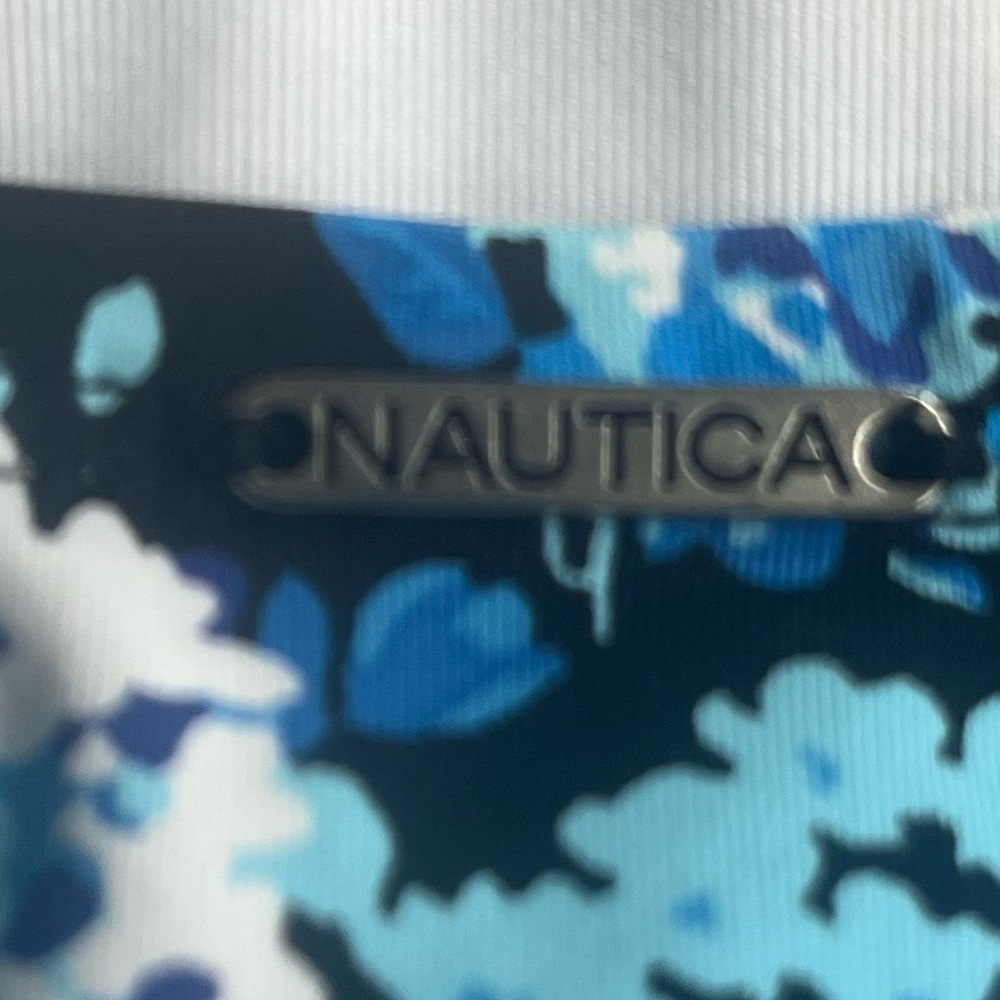 Nautica Shape Enhancing Slimming Blue Floral Halter Tankini - Picture 4 of 10